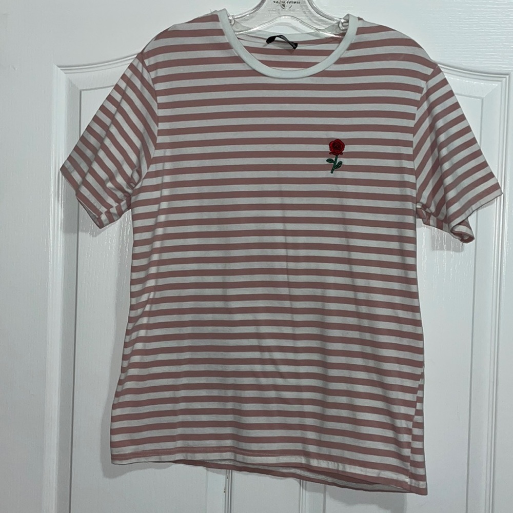Pink and white stripes shirt
